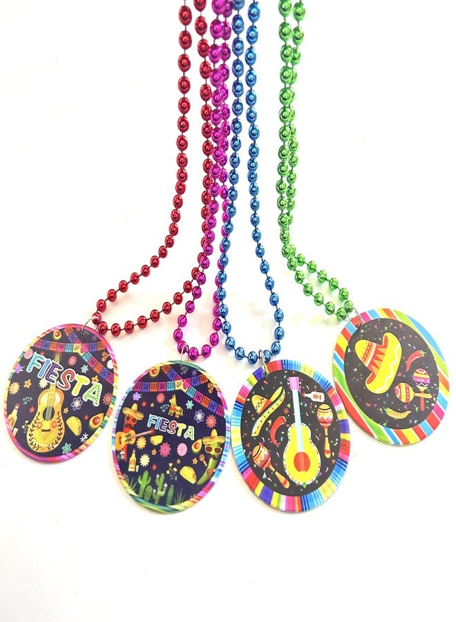 GZYSSL 24 Pcs Cinco de Mayo Bead Necklaces Mexican Fiesta Party Favors Decorations Cinco de Mayo Fiesta Themed Medal Beads Necklace Party Supplies - Image 1